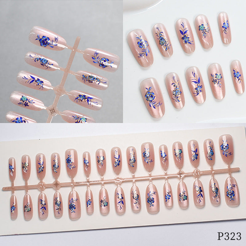 Floral Design Press-On Nail Tips Bowlift