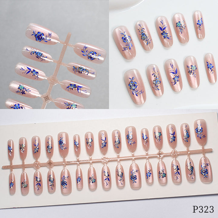 Floral Design Press-On Nail Tips Bowlift
