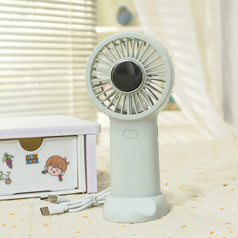 Women's Portable Hand Fan with Ergonomic Handle and USB Charging Function Bowlift