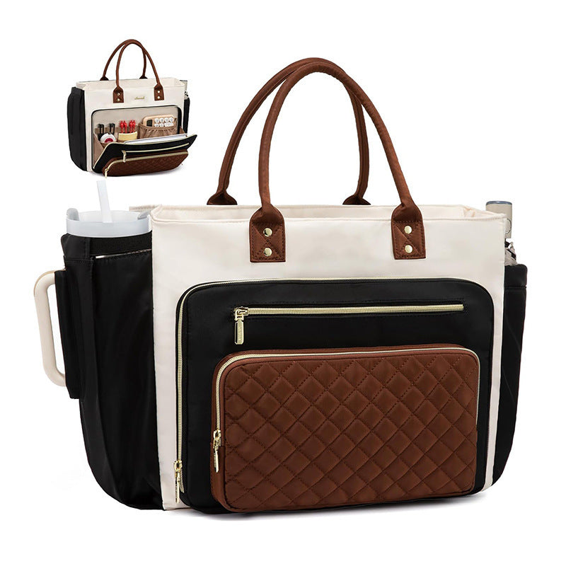 Multifunctional storage bag with separate cosmetics compartment Bowlift