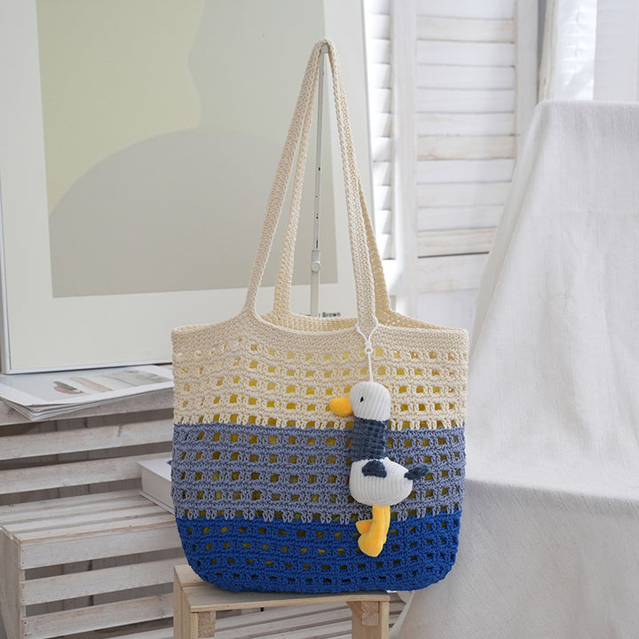 Handmade straw bag with cute tag Bowlift