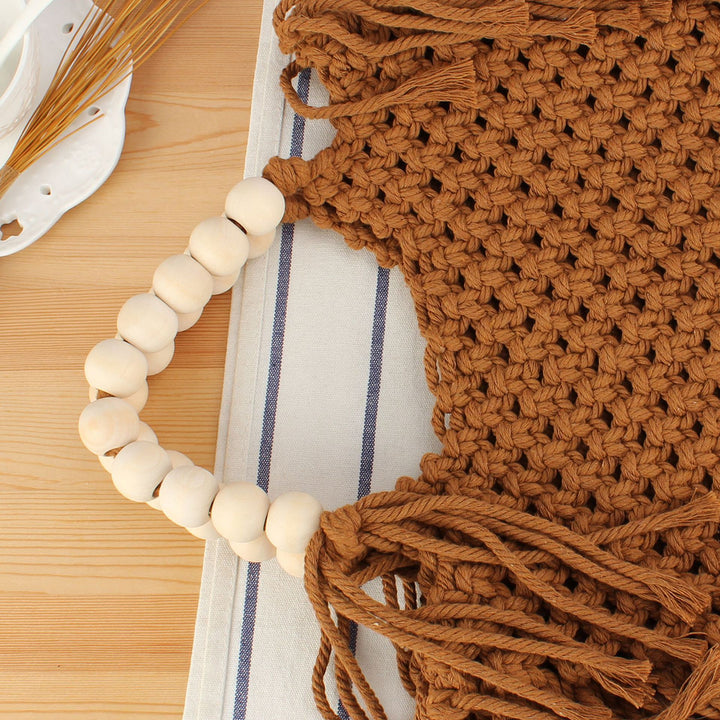 Creative crochet handbag with decorative fringes Bowlift