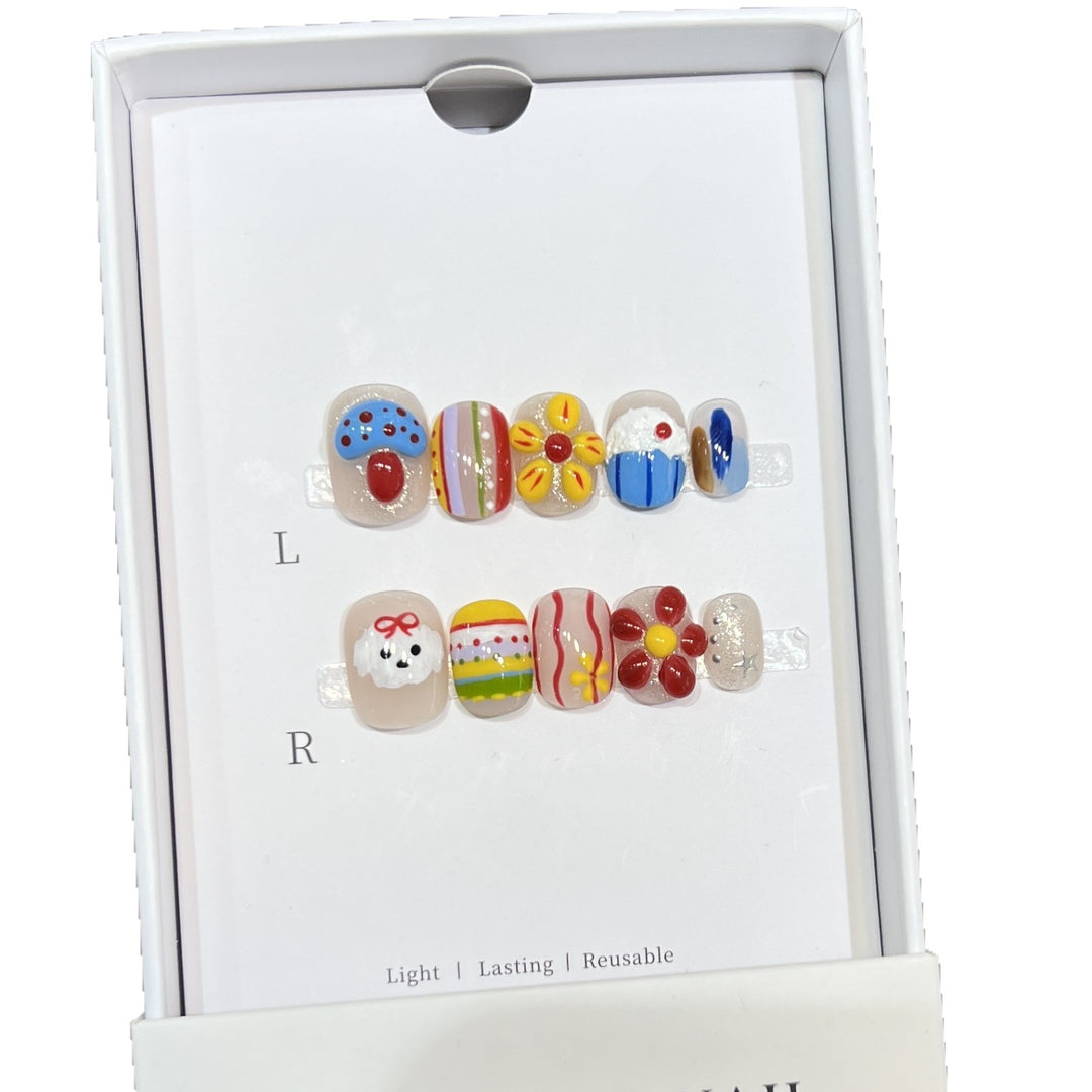 Decorative Press-On Nail Art Set with Fun and Whimsical Designs Bowlift