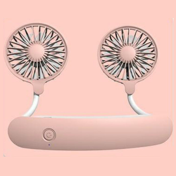 Unisex nano portable double neck fan with silent motor, adjustable fan heads, and rechargeable battery Bowlift