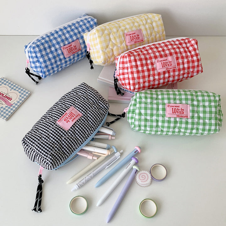 Quilted Gingham Pencil Case Bowlift