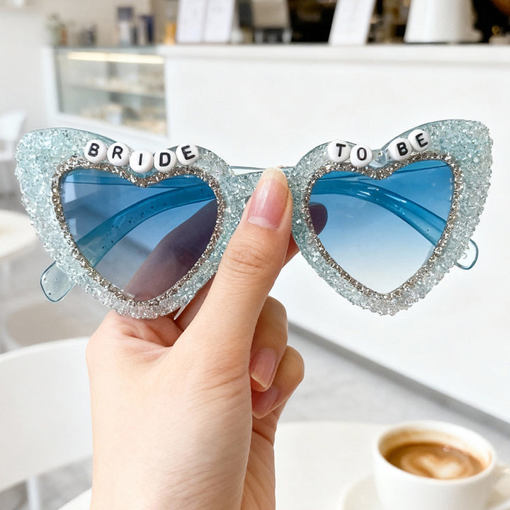 Rhinestone-Embellished Heart Sunglasses Bowlift