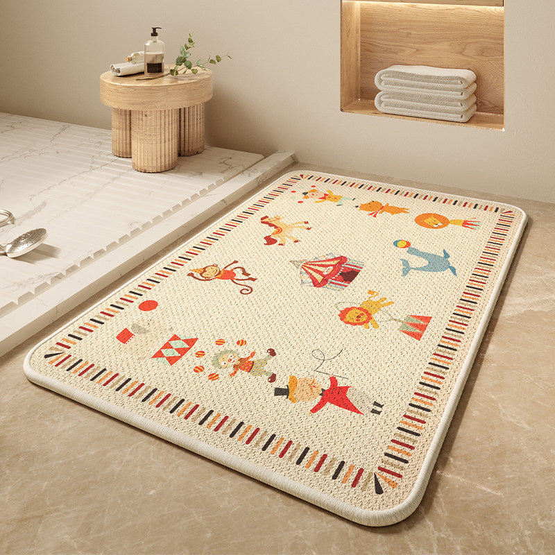 Cartoon Dog-Themed Bath Mat Bowlift