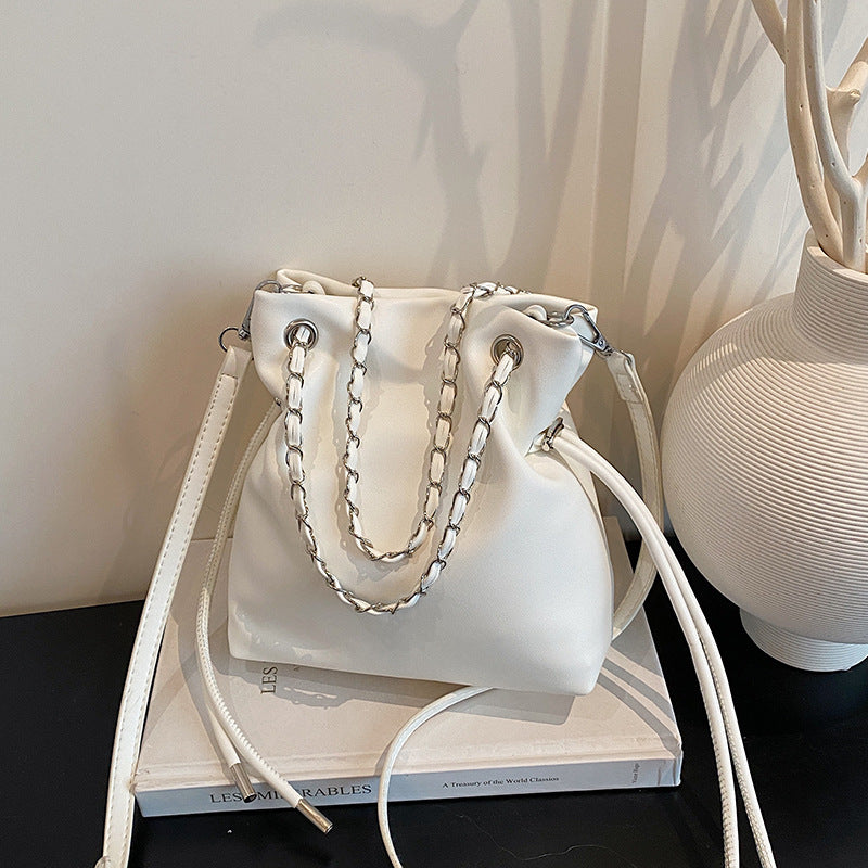 WoChic Slouchy Leather Bucket Bag Bowlift