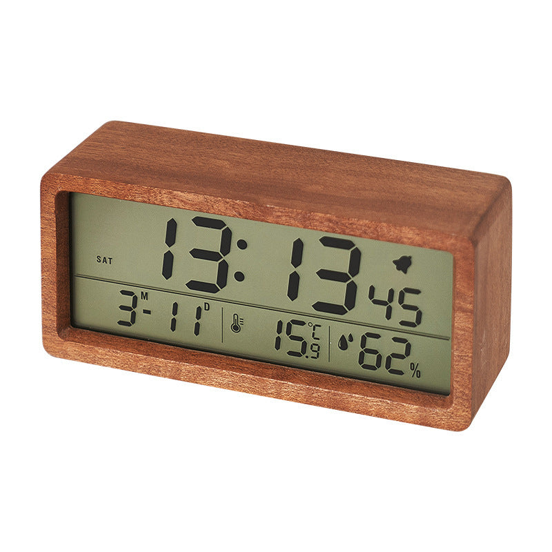 Digital alarm clock with wooden case Bowlift