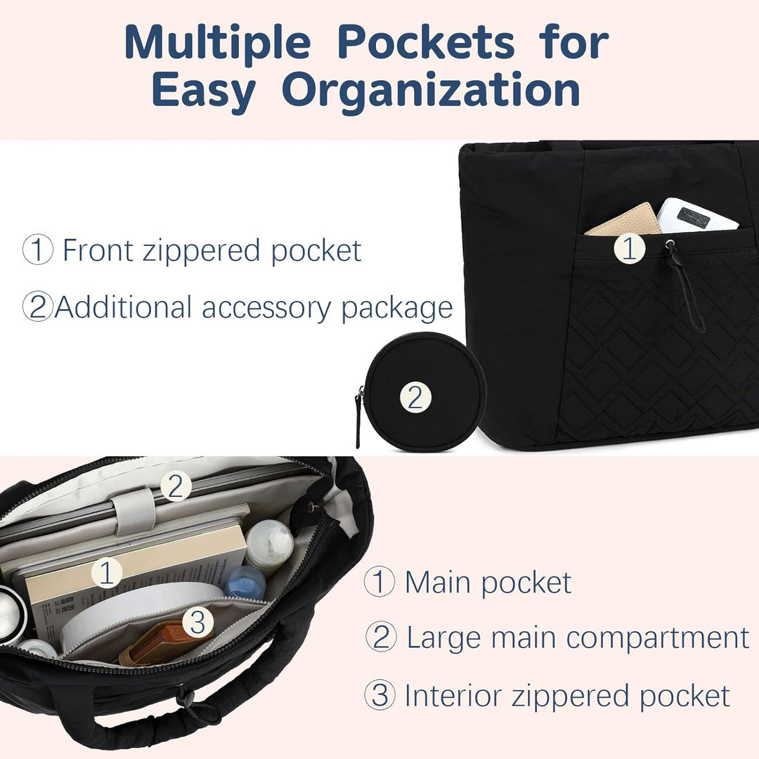 Padded everyday handbag with detachable cosmetic pouch Bowlift