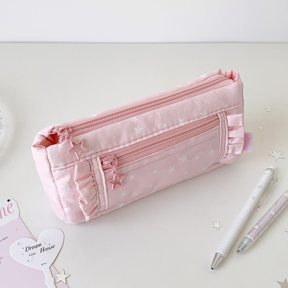 Star-Patterned Pencil Case Bowlift