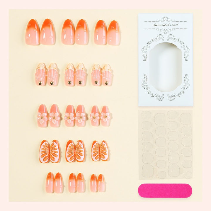 Creative nail set with floral and fruit decorations Bowlift
