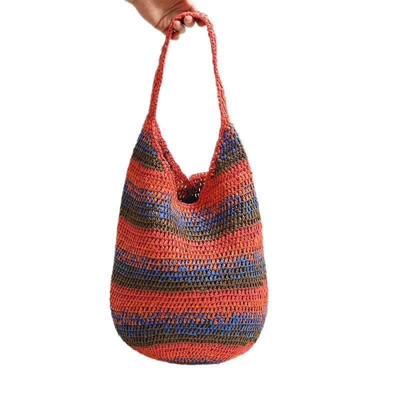 Handcrafted Casual Shoulder Bag Made of Braided Material Bowlift