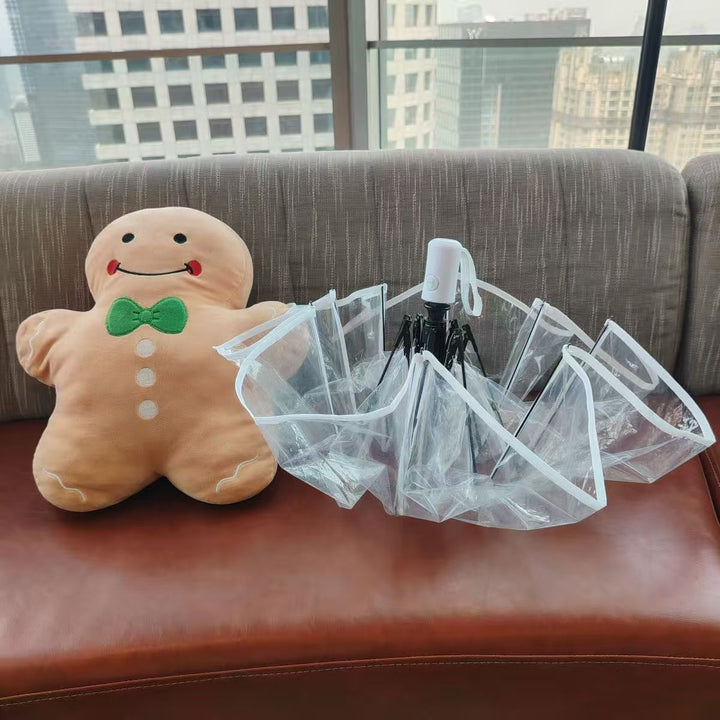 Ladies Transparent Rain Umbrella Bowlift