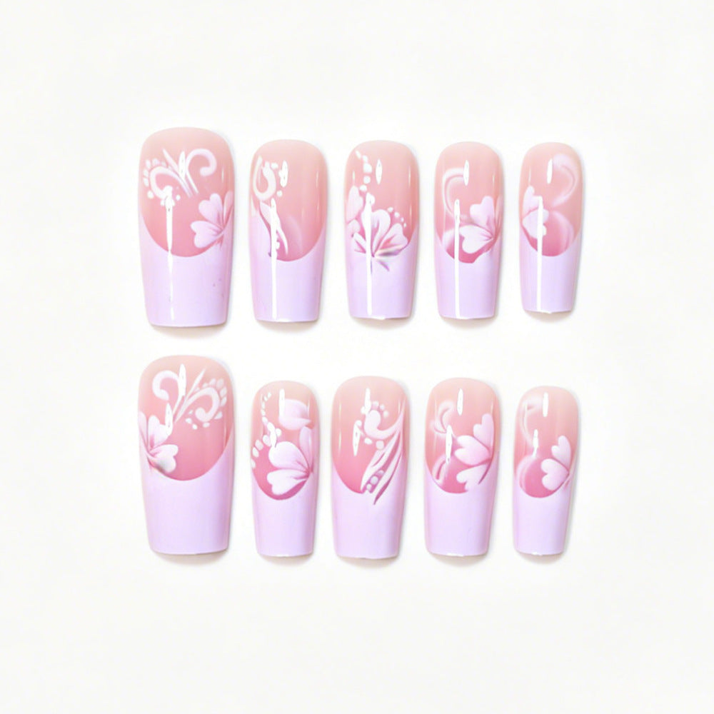 Floral Accent Press-On Nail Art Set Bowlift