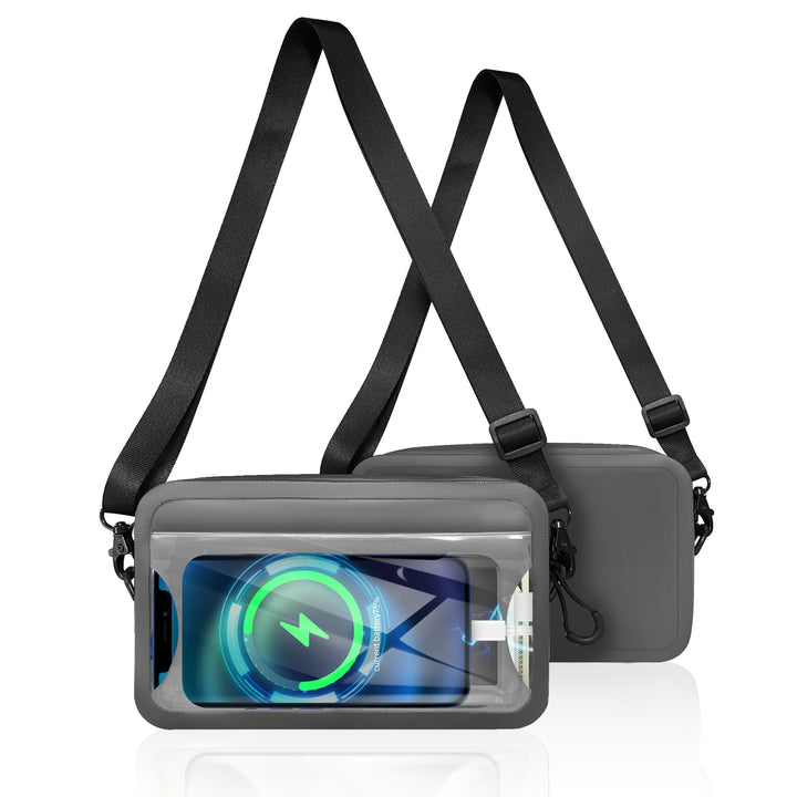 Waterproof shoulder bag with transparent smartphone case Bowlift
