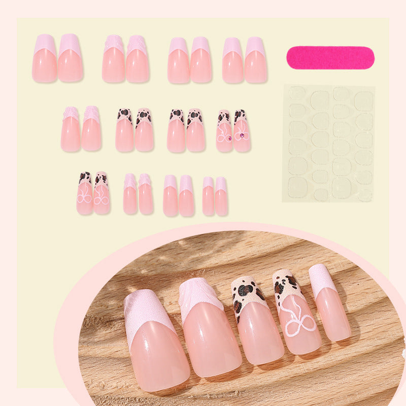 Artificial Nail Set with Cute Panda Design and Gloss Finish Bowlift