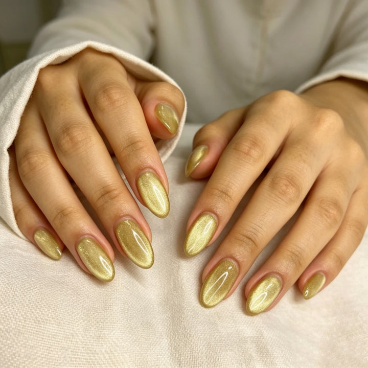 Glittering Almond-Shaped Press-On Nails Bowlift