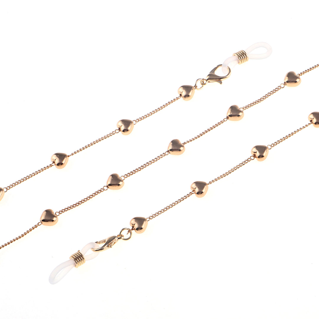 Fashionable glasses strap made of stainless steel with heart pendants Bowlift