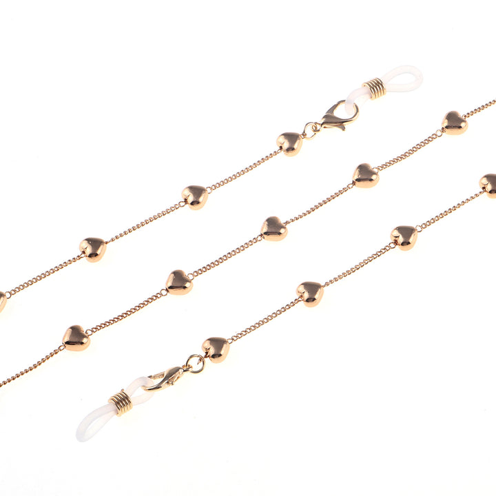 Fashionable glasses strap made of stainless steel with heart pendants Bowlift