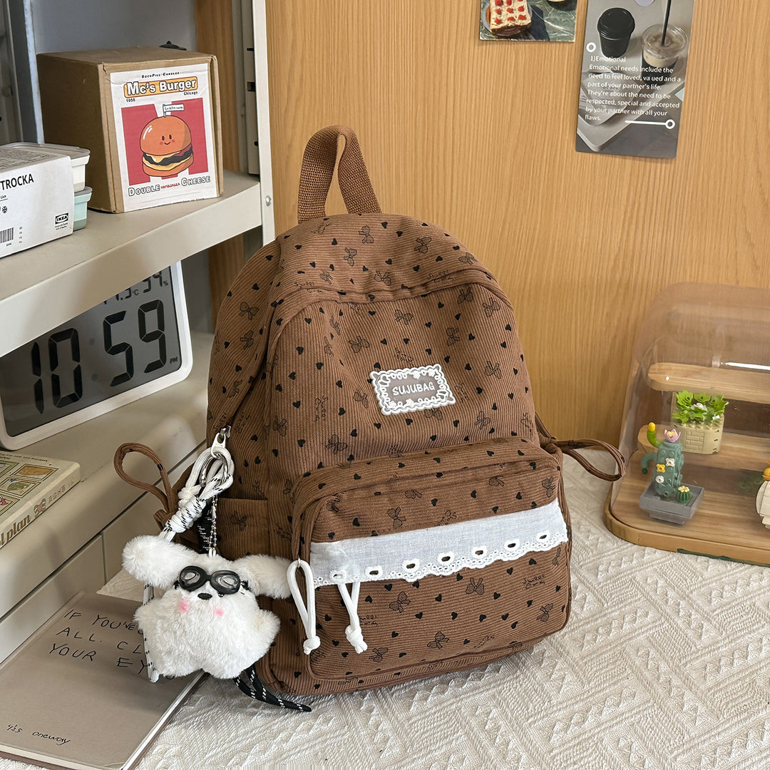 Floral Patterned School Backpack