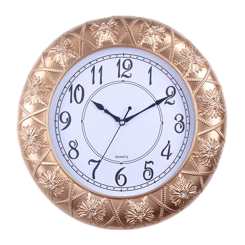 Elegant Wall Clock with Filigree Flower Design Bowlift