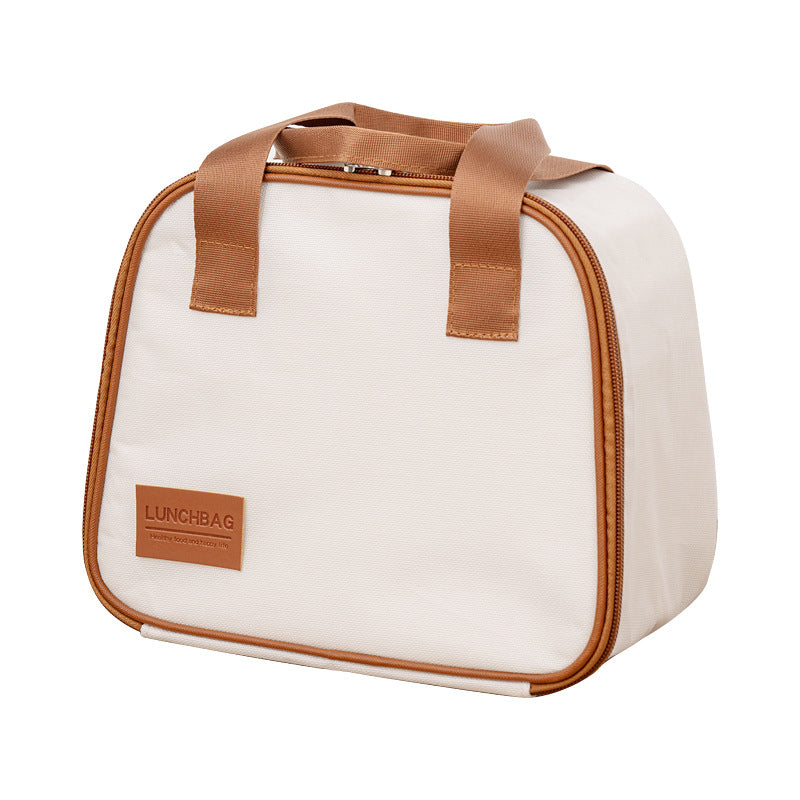 Insulated Canvas Lunch Tote with Dual Handles and Side Pocket Bowlift