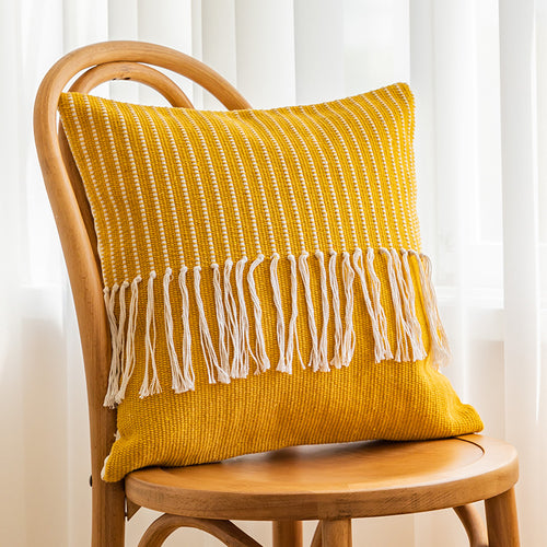 Textured Fringe Accent Pillow