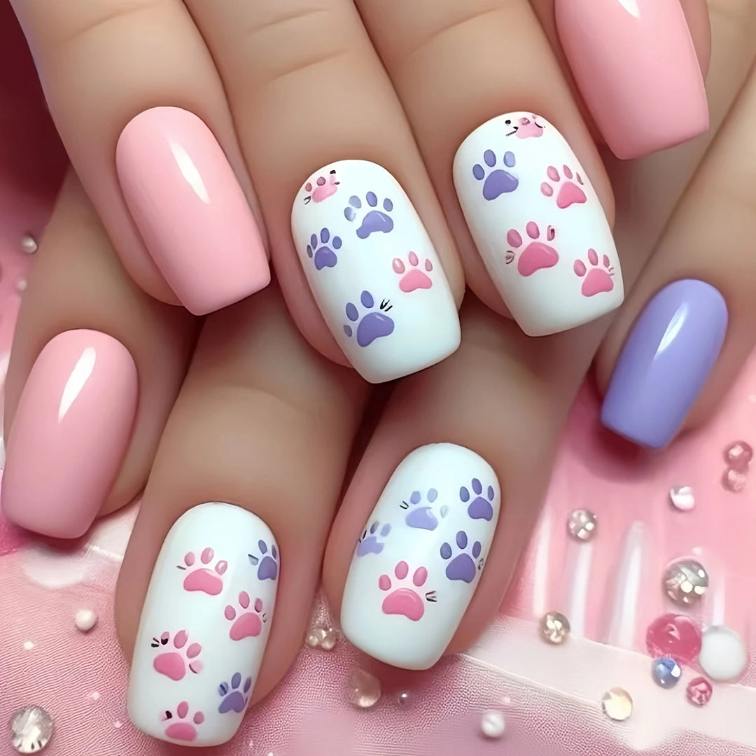 Floral Art Acrylic Nail Set Bowlift