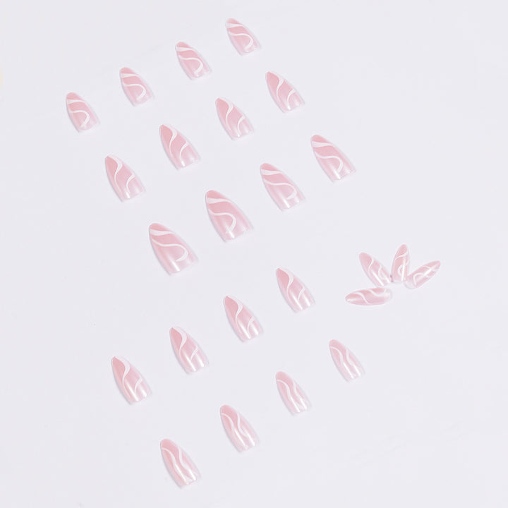 Artistic Nail Extensions with Curved Design Bowlift