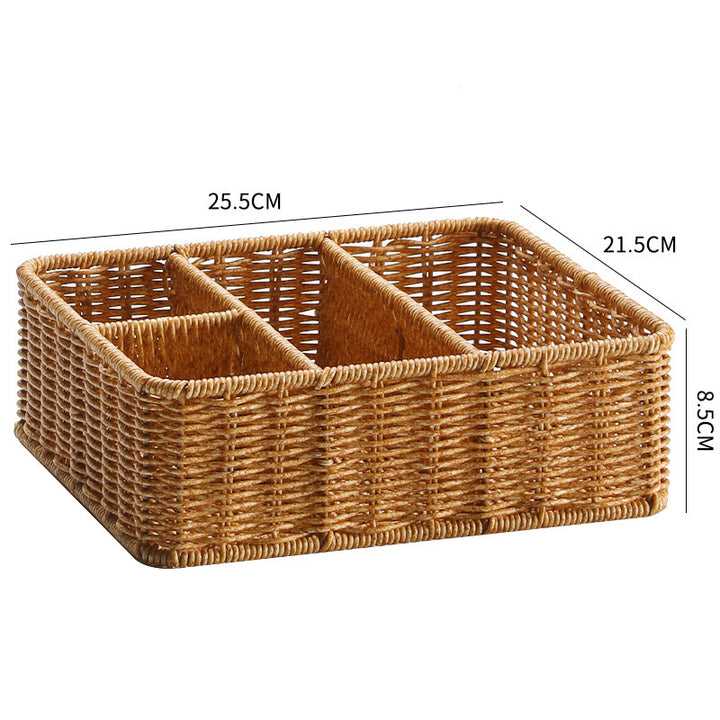 Divided Woven Storage Tray Bowlift