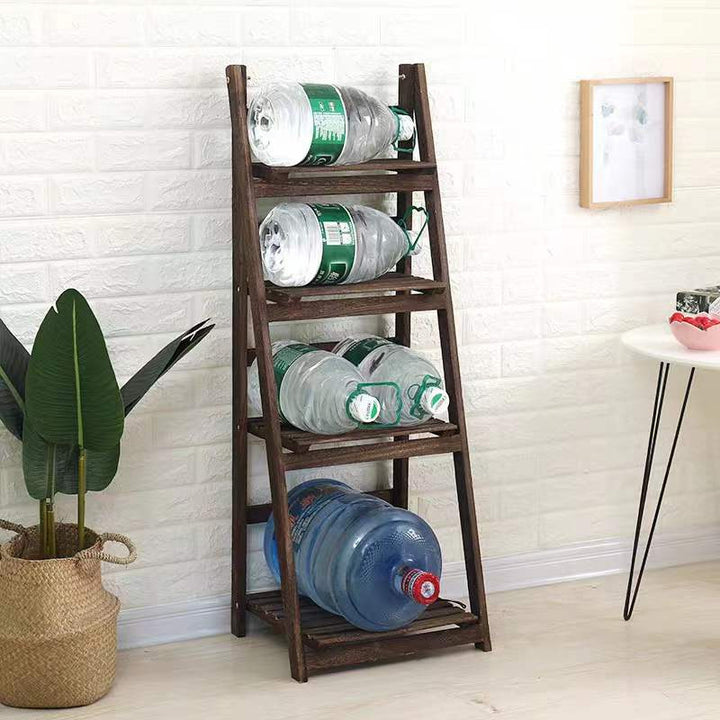 Multi-Tiered Wooden Ladder Shelf Bowlift