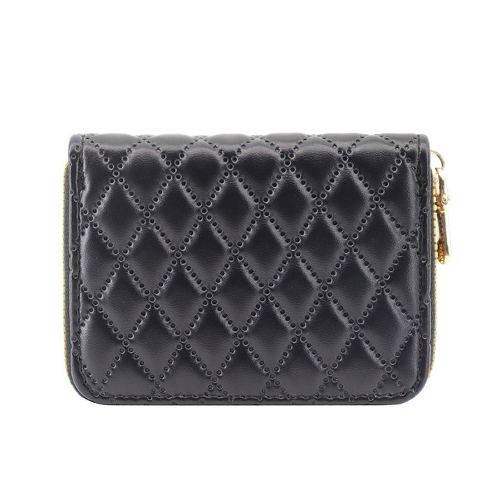Quilted Compact Zipper Coin Purse