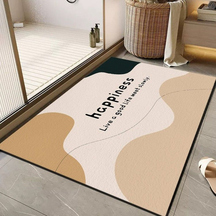 Cheerful Floral Message Bath Mat Bowlift