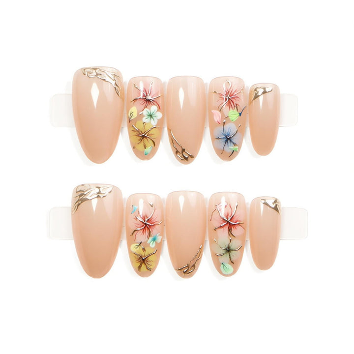 Floral-Inspired Press-On Nail Art Set Bowlift