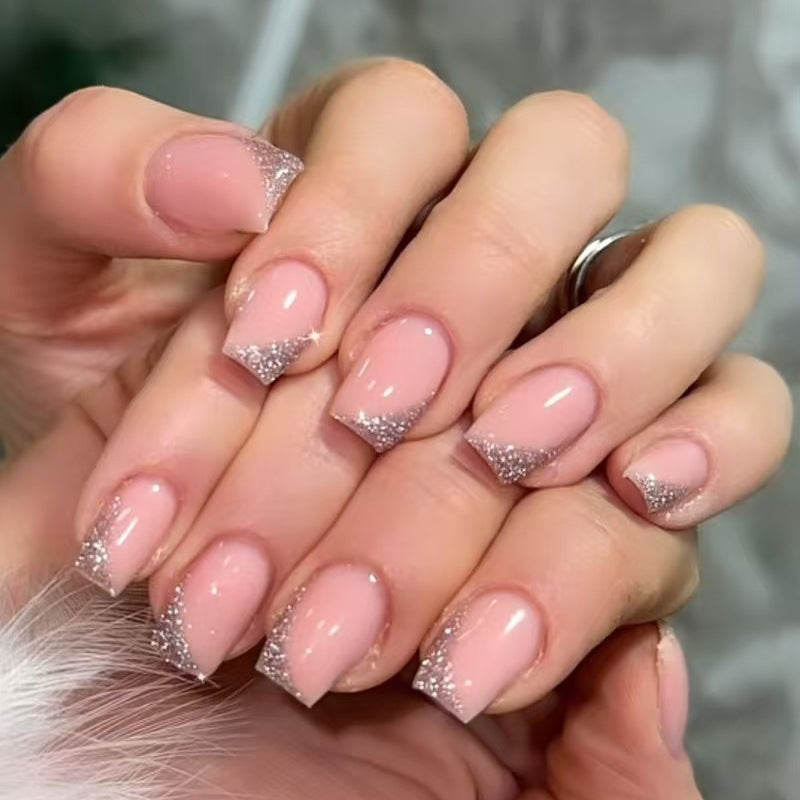 Acrylic nail set with shimmering glitter tips Bowlift