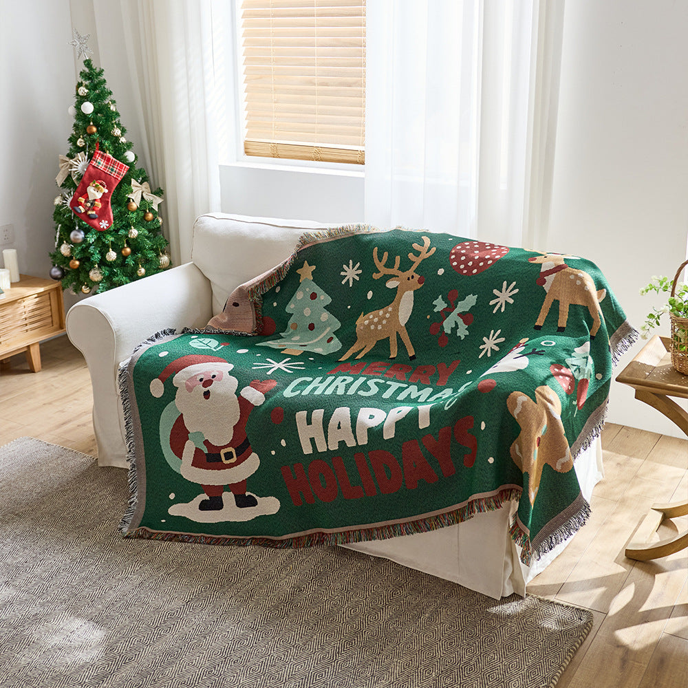 Cozy Playful Holiday-Themed Throw Blanket