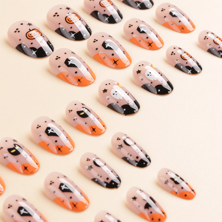 Halloween-Themed Press-On Nail Art Set Bowlift