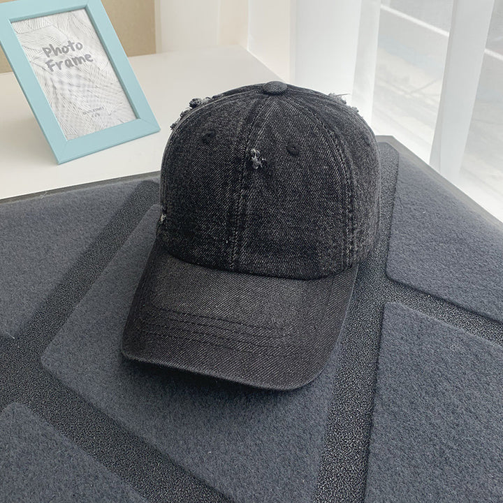 Women's Distressed Denim Baseball Cap Bowlift 1784084168