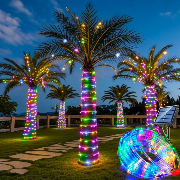 Solar-Powered Warm White Flexible LED Rope Lights For Tree And Landscape Wrapping Bowlift