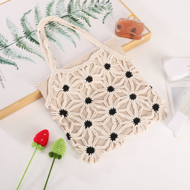 Handcrafted flower pattern shopper bag Bowlift