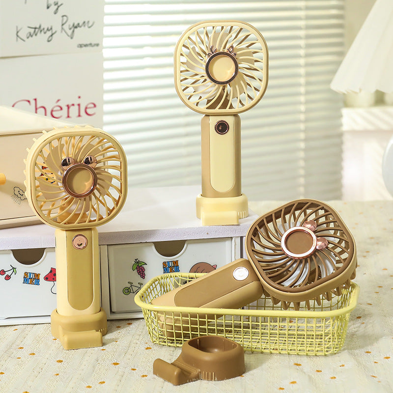 Ladies portable USB hand fan with ergonomic design and integrated LED lighting Bowlift