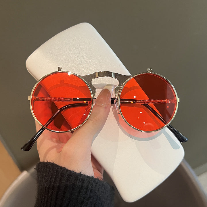 Ladies Round Designer Sunglasses with Innovative Frame Bowlift