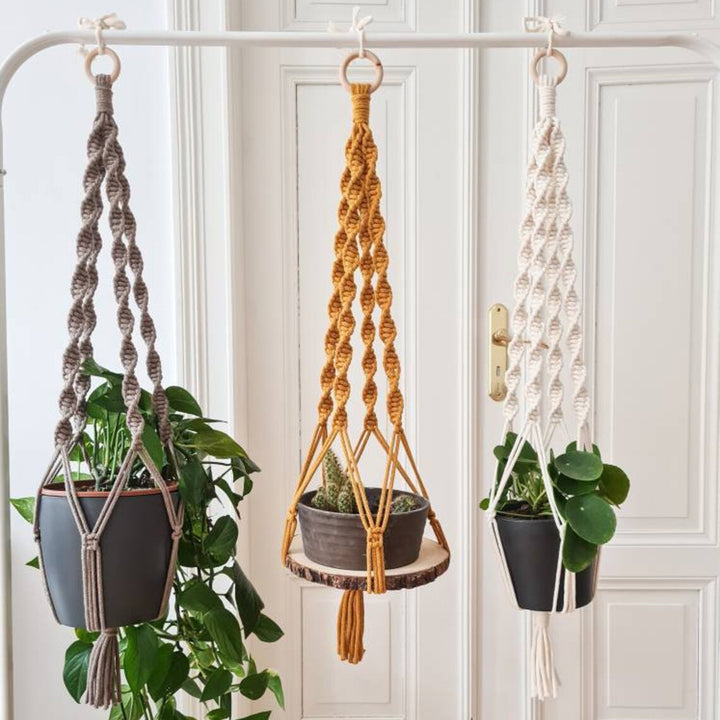 Macrame Wall Hanging Decor with Braided Design Bowlift