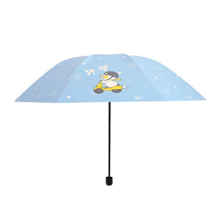 Women’s Folding Umbrella with Playful Animal Design Bowlift