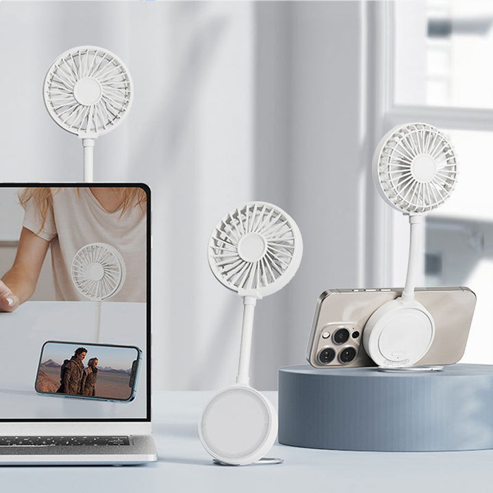 Women's portable smartphone fan with flexible holder Bowlift