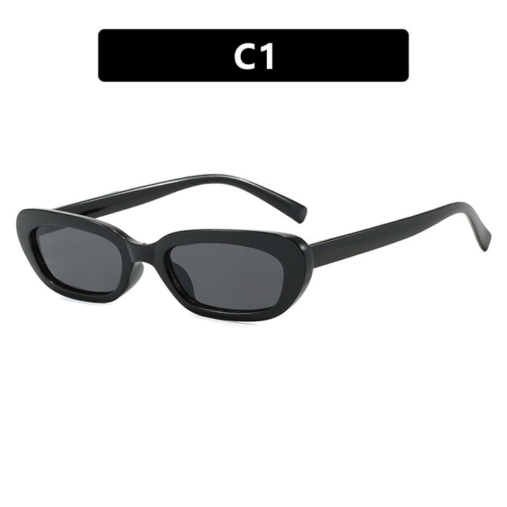Women's trendy cat-eye sunglasses with transparent plastic frame and UV protection Bowlift