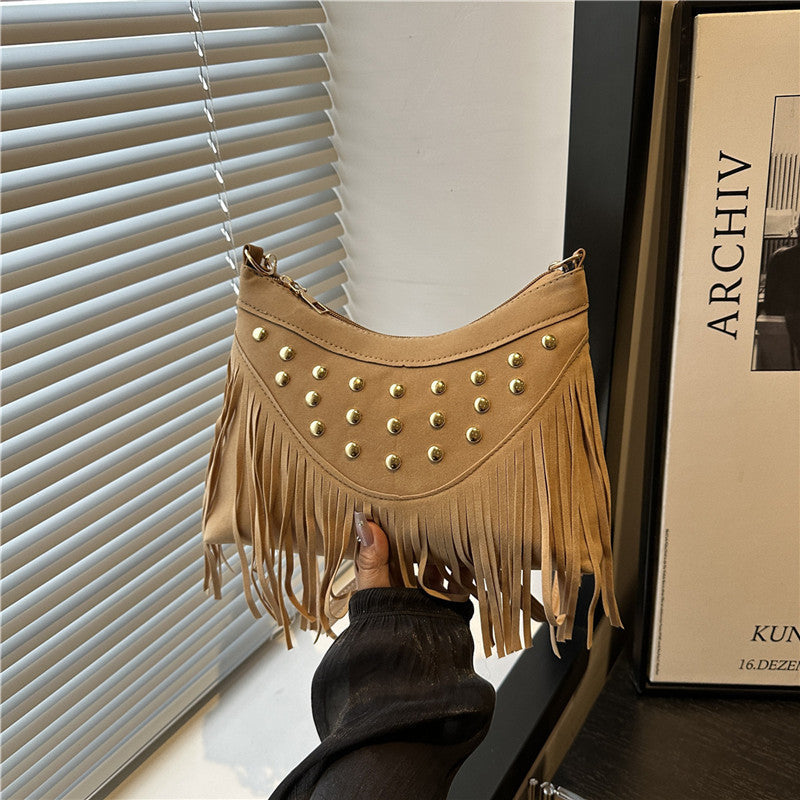 Bohemian Fringe Detail Crossbody Bag Bowlift