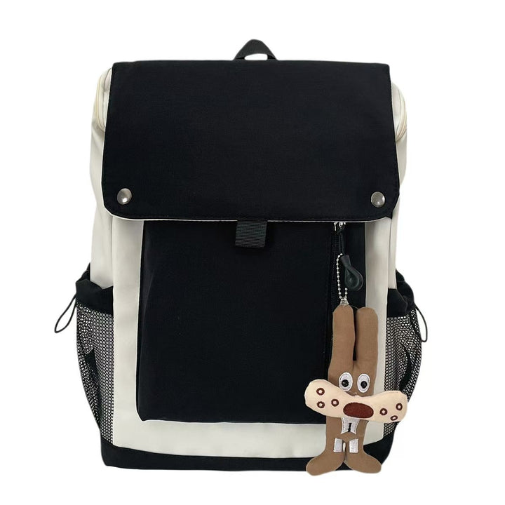 Backpack with Functional Design and Cute Plush Pendant Bowlift