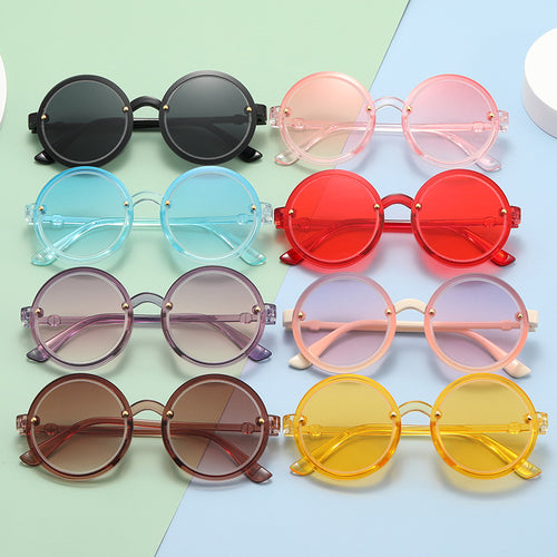 Women Round Sunglasses with Transparent Frame Bowlift